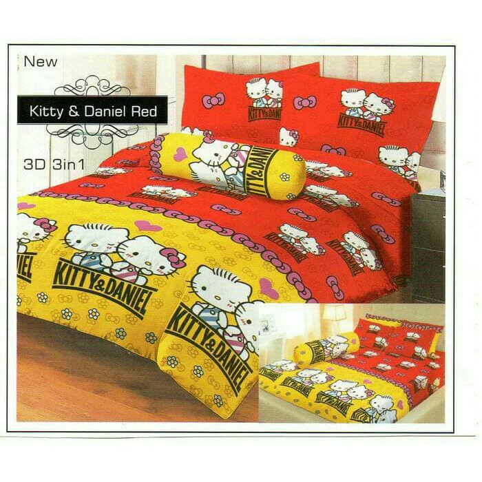 Sprei Lady rose 180x200 Kitty & Daniel red