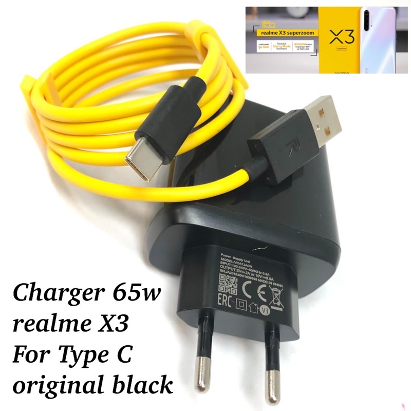 PROMO CHARGER 65W  REALME X3 BLACK MICRO /TYPE C ORIGINAL