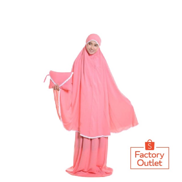 Mukena Polos Renda Dewasa Rayon Traveling Sharla