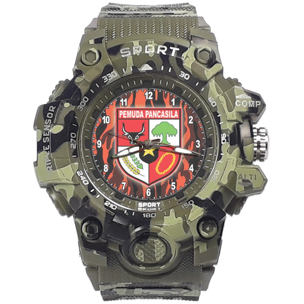 {Istimewa} Jam Tangan Pemuda Pancasila (PP) Loreng Orens - Water Resistant