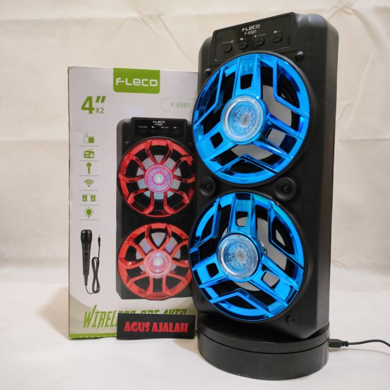 ✅cod speker bluetooth fleco f6581/6582 bisa karaoke free mik super bass/speaker gmc/speaker simbada