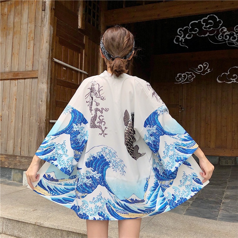 BAJU kimono jepang Kimono Wanita Yukata Baju Jepang Musim Panas Ala Asia Ala Jalanan Cetak Kimono Ka