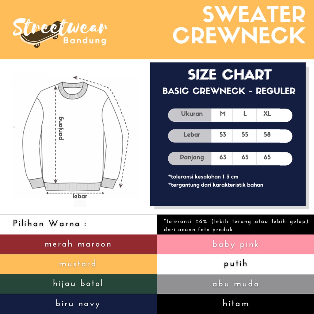 PROMO SWEATER POLOS MURAH PRIA/WANITA KUALITAS PREMIUM, CREWNECK