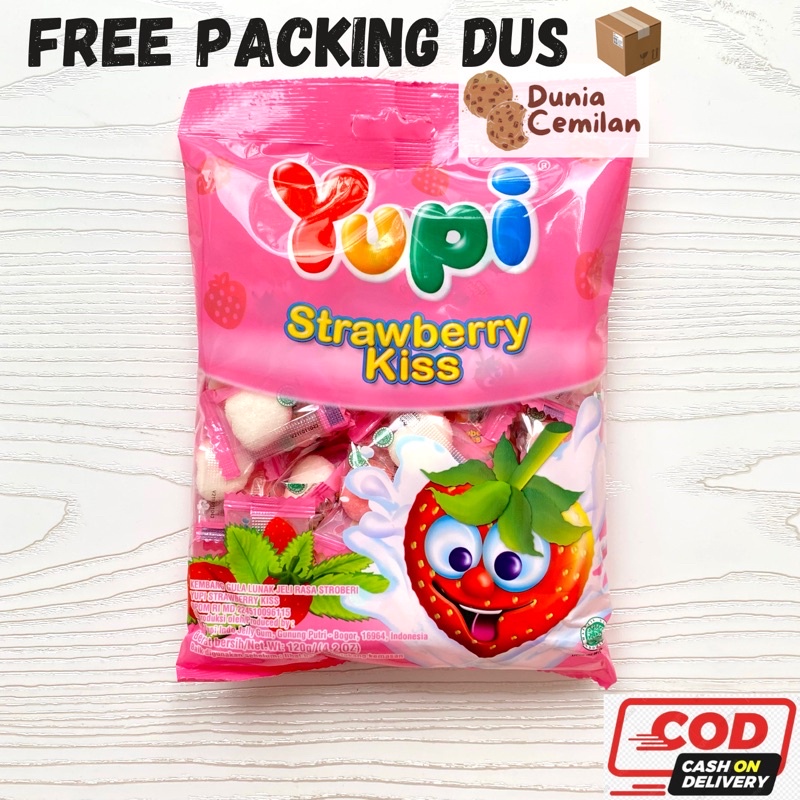 [TERMURAH!!] Yupi Strawberry Kiss 48pcs - Permen terbaik enak jelly murah diskon