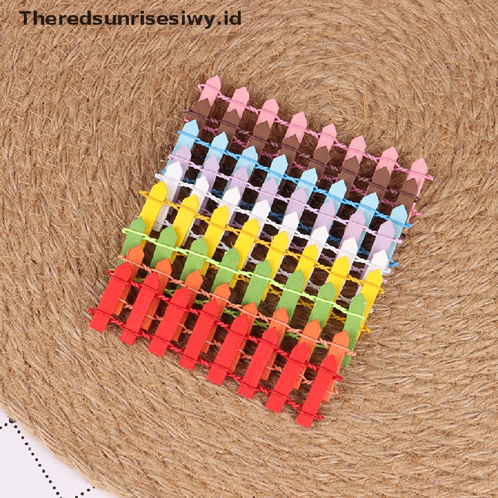 (Theredsunrisesiwy.Id) 5pcs Miniatur Pagar Kayu Diy Untuk Dekorasi Rumah Boneka