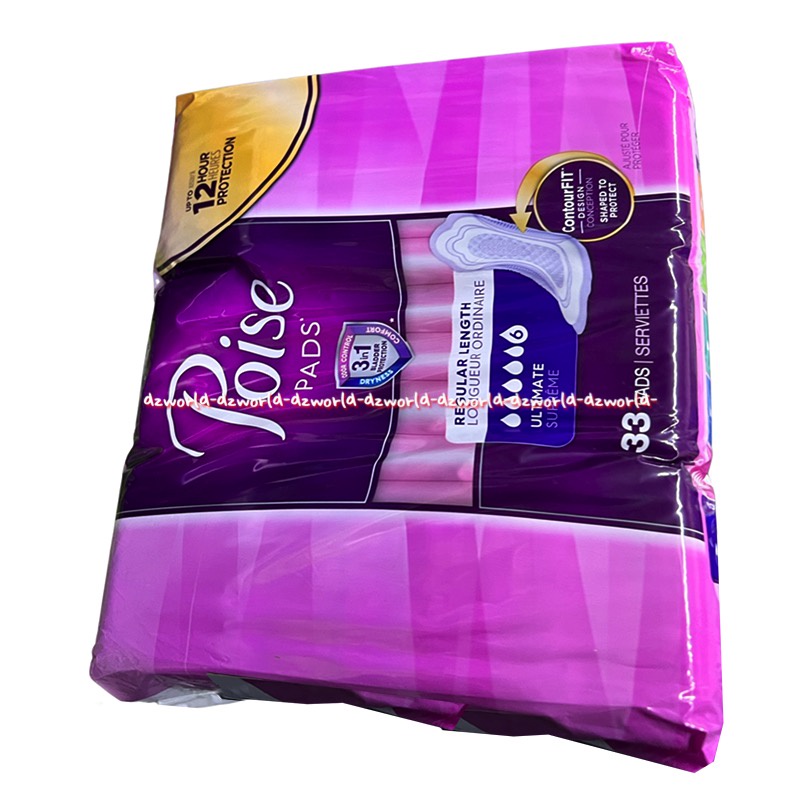 Poise Pad Long Lenght 33pads Pembalut Wanita Pois 12hour Protection Pembalut Bersalin Poisepad 33 pcs