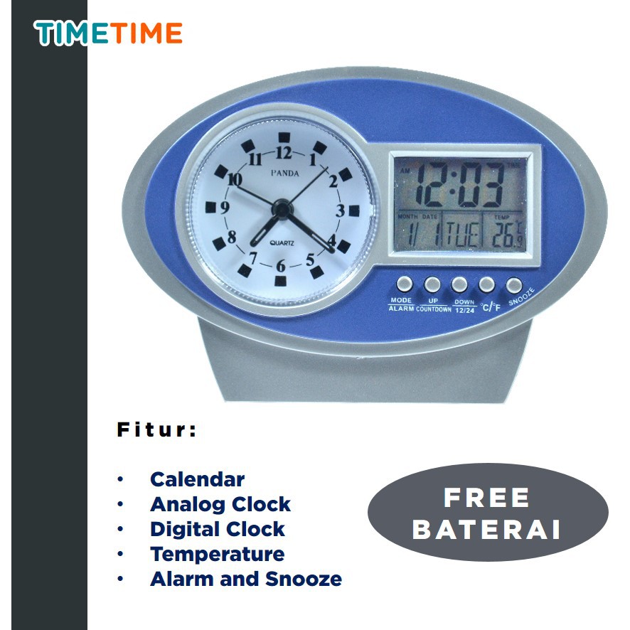 Jam Meja Digital Analog Alarm MURAH AWET BAGUS Free Baterai