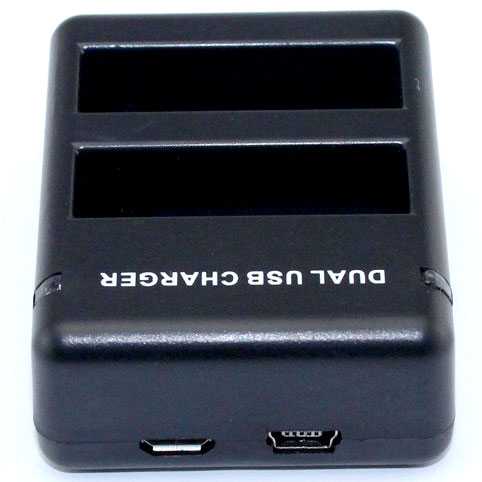 SHOOT Travel Charger Baterai 2 Slot untuk GoPro Hero 4 - AHDBT-401-Hitam