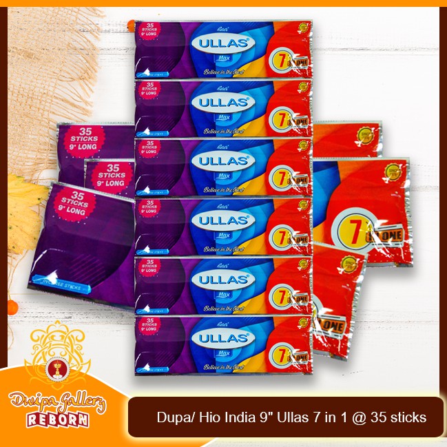 Dupa/ Hio India 9&quot; Ullas 7 in 1 @ 35 sticks (6 pcs)