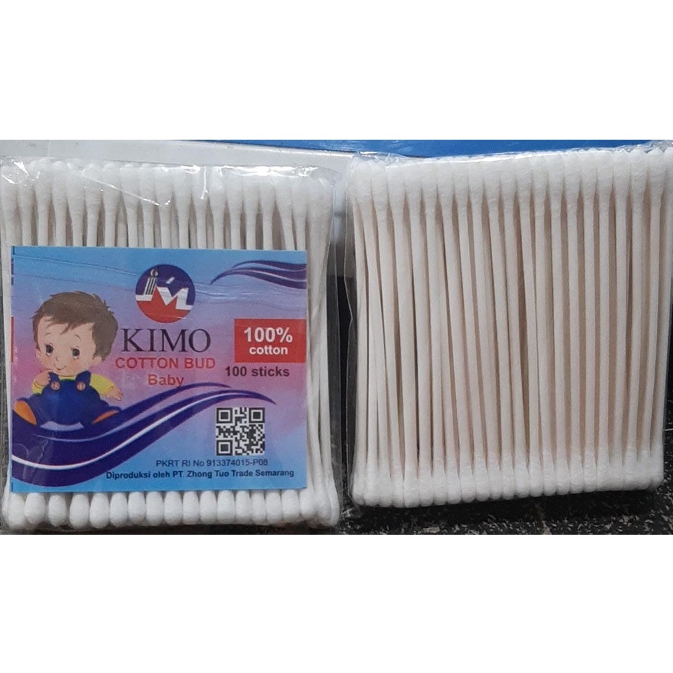 KOREK KUPING KIMO COTTON BUD UNTUK TELINGA BAYI dan DEWASA 100 STICKS