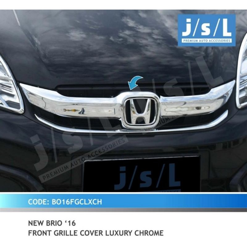 Cover Grill Depan New Brio 2016 - 2017 Luxury Chrome