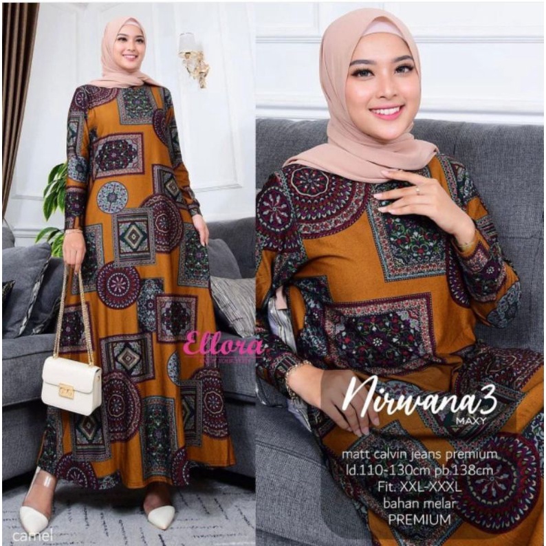 Kenzie Dress - Gamis Calvin Jeans Terbaru Jumbo LD100-110 XL-XXXXL / R.27 - 022-6000 / R.27 - 023-5380