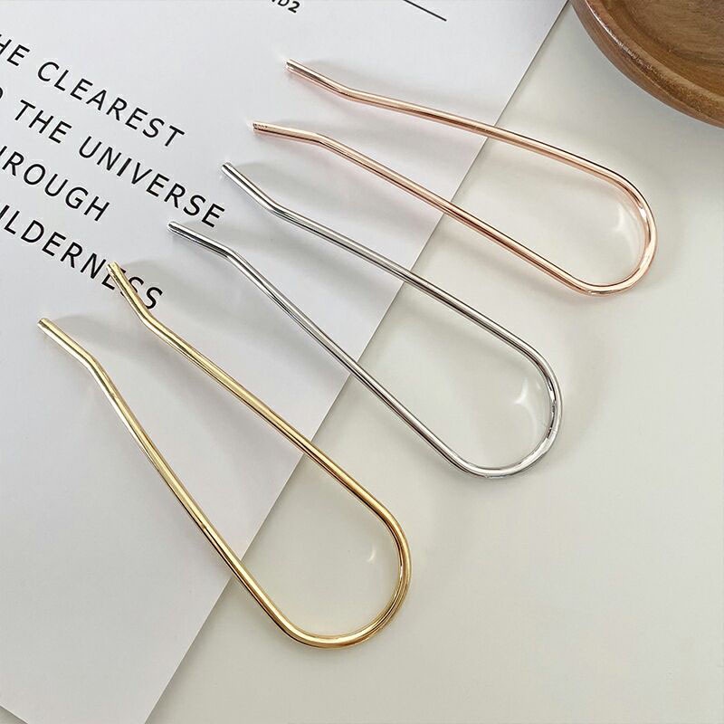 U-shape Metal Hairpin Korean Style Modern Daily Antique Antik Elegant Hair Accessories Wanita Pin Cepol Sanggul Rambut Hair Bun Jepit besi Jepitan Gold Silver Pretty Classic Casual Style Tusuk Konde