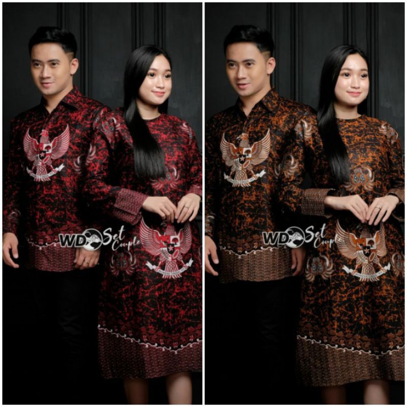 BATIK COUPLE MOTIF GARUDA DI DADAKU KEMEJA BATIK DAN DRESS BATIK