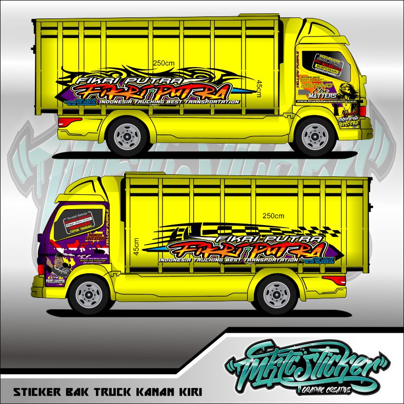 STICKER TULISAN BAK TRUK KANAN KIRI