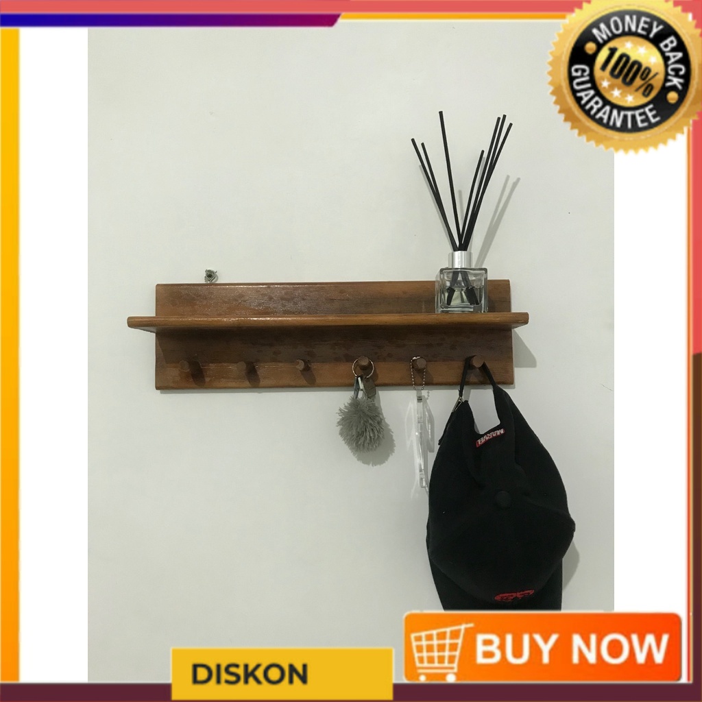 Rak baju kayu gantung minimalis / Rak baju kayu murah lebih Aesthetic