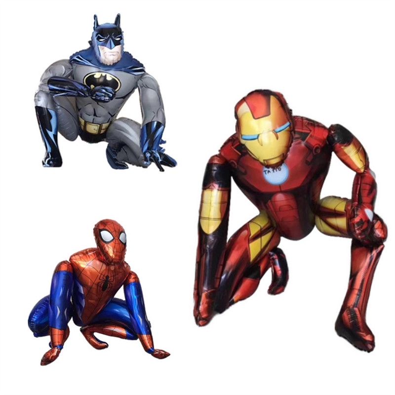 Balon tiup foil 4d spiderman ironman jumbo ukuran besar avengers dekorasi hiasan ulang tahun