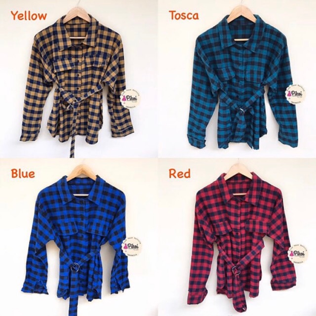 Kemeja flanel wanita / hem flanel cewek / kemeja plaid murah / kemeja kotak murah / kemeja ikat 1989