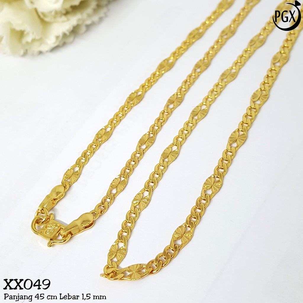 PGX Kalung Pria Wanita Xuping Perhiasan Lapis Emas Aksesoris Fashion Premium - XX049