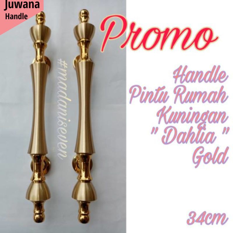 Handle Pintu Rumah / Pull Handle Stainless / Tarikan Pintu Rumah Kuningan Dahlia Gold 34 cm