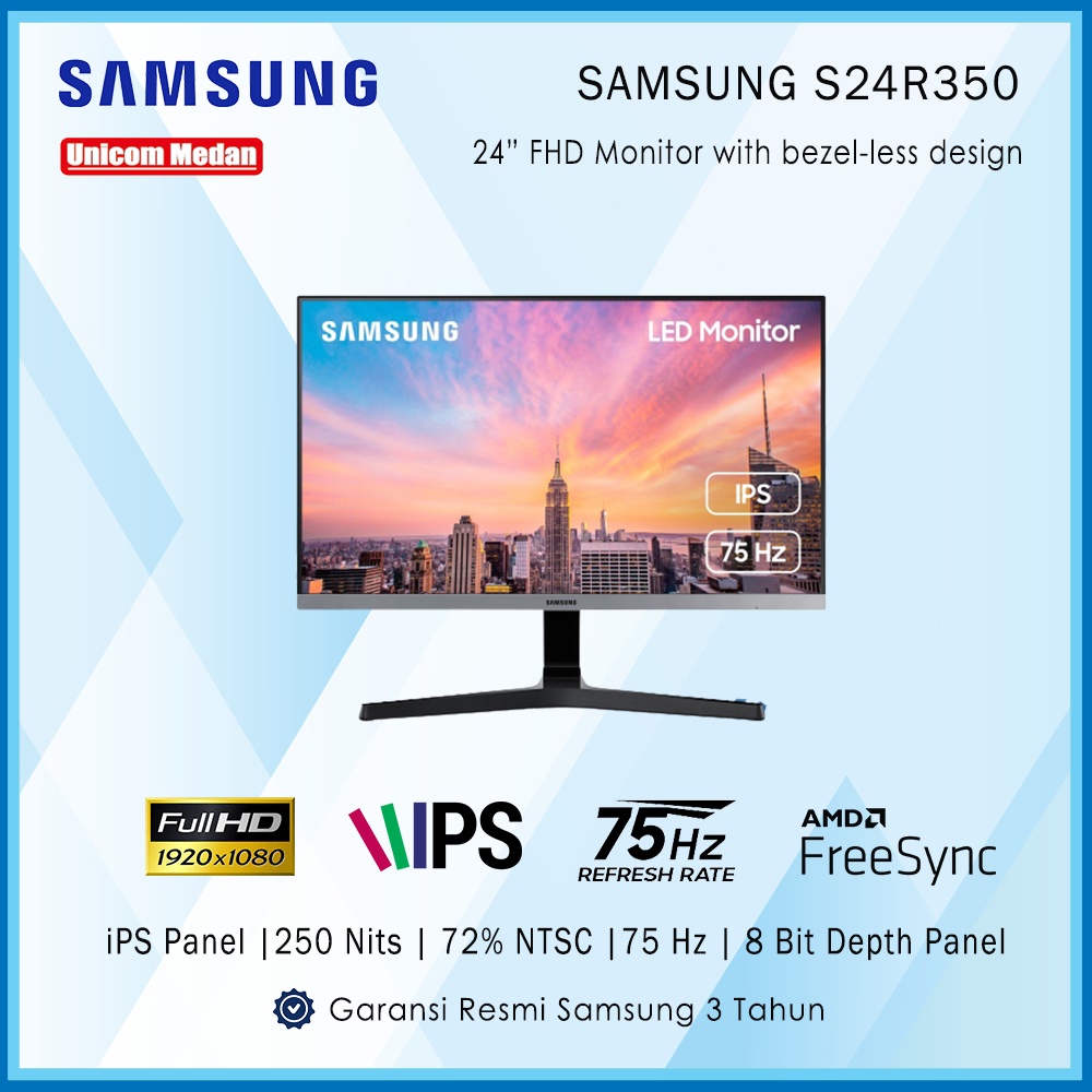 Samsung S24R350 24 inch monitor FHD bezel-less design