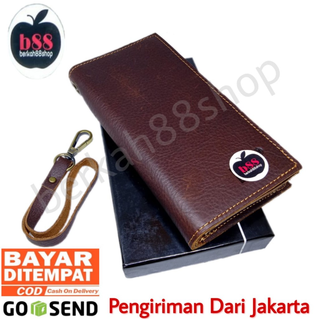 Dompet Kulit Asli Original Wanita Pria Kulit Panjang Fashion Murah Kartu 908 Import Lipat