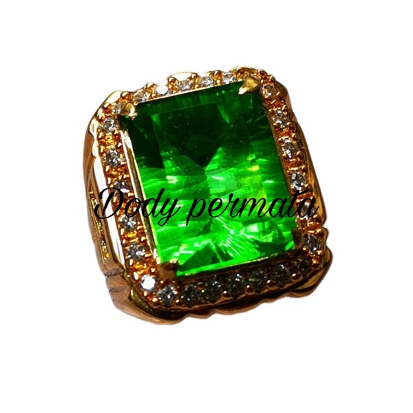 Batu permata natural Green moldavite beserta memo