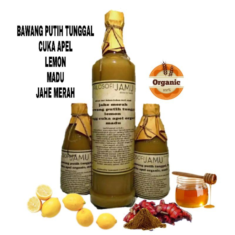 Filosofi Jamu Kesehatan Jus Bawang Putih Tunggal Jahe Merah Cuka Apel Lemon Madu Natural100 Indonesia