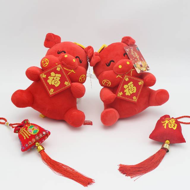 Boneka Babi Merah 2019 Kado Parcel Imlek Dekorasi Imlek Boneka Babi Kado Soevenir Murah