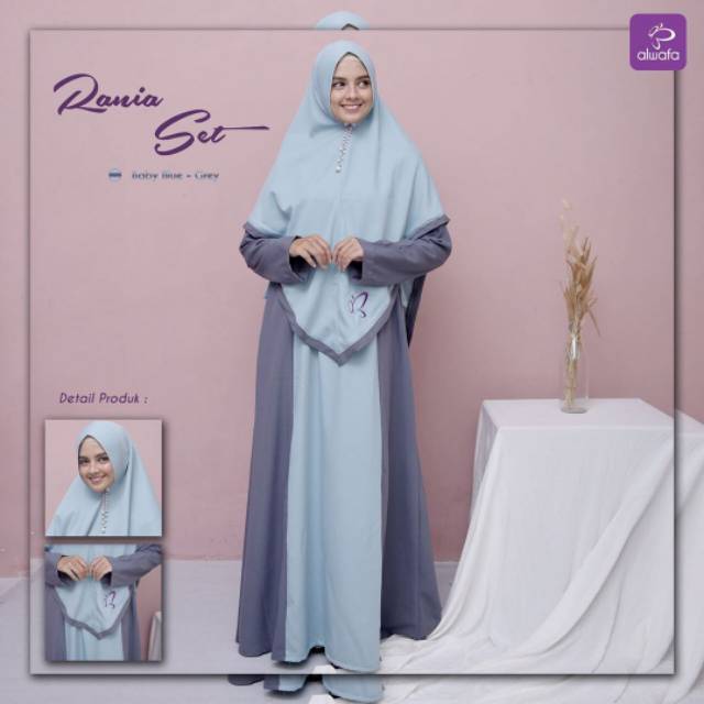 Set Rania dress plus khimar ORI Alwafa Hijab