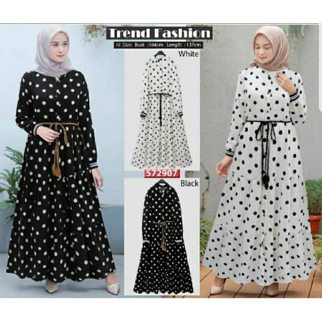 Aqila polka maxy gamis dress maxy gamis
