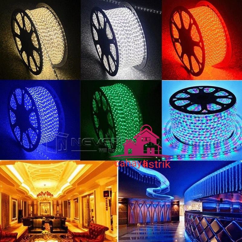 LAMPU LED STRIP SELANG 5050 SMD AC 220V METERAN (1M-100M) OUTDOOR AND INDOOR (LAMPU TIK TOK)