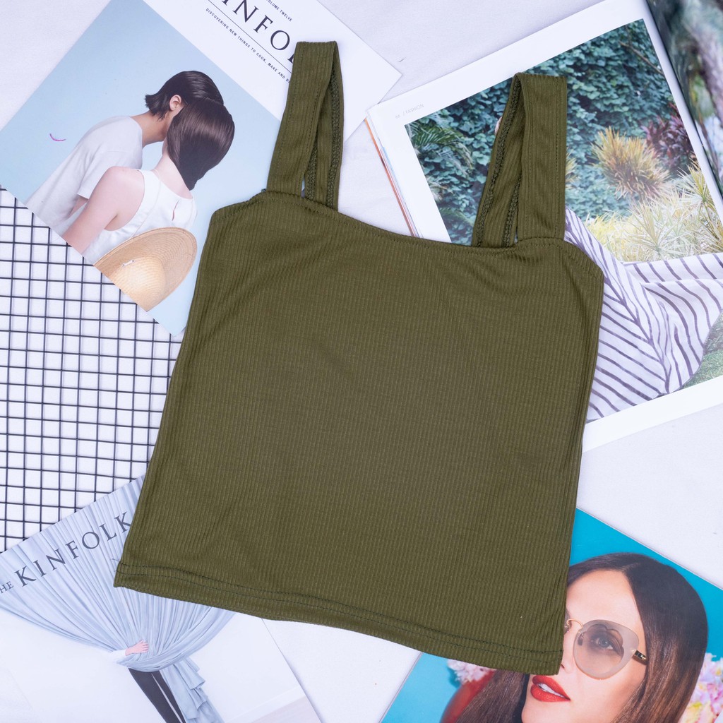 Korean Knit Tank Top | TANK TOP TALI RIB |SALE MURAH 1 KG MUAT 12PC-ARMY