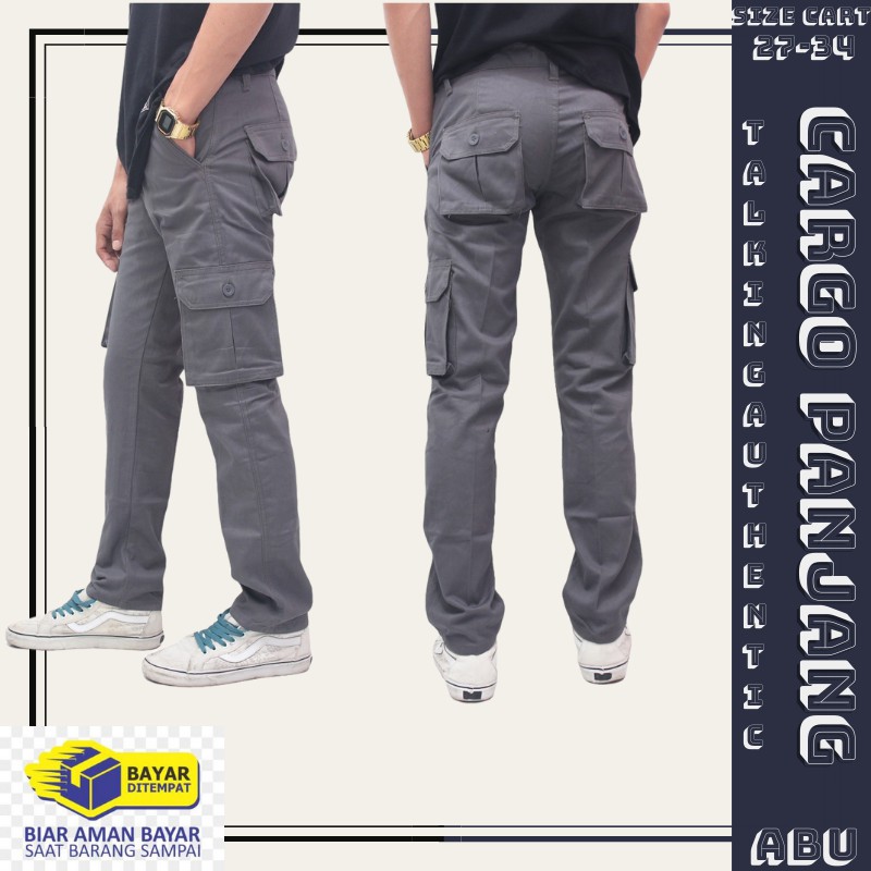 Celana Cargo Pria Panjang Hijau Army Long Cargo Abu Pdl Premium Katun Twill Standar Ori Kargo Casual