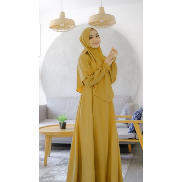 ORIGINAL BRAND AKIFA ARA DAILY GAMIS POLOS SIMPLE SET KHIMAR BERGO PREMIUM MURAH BUSUI