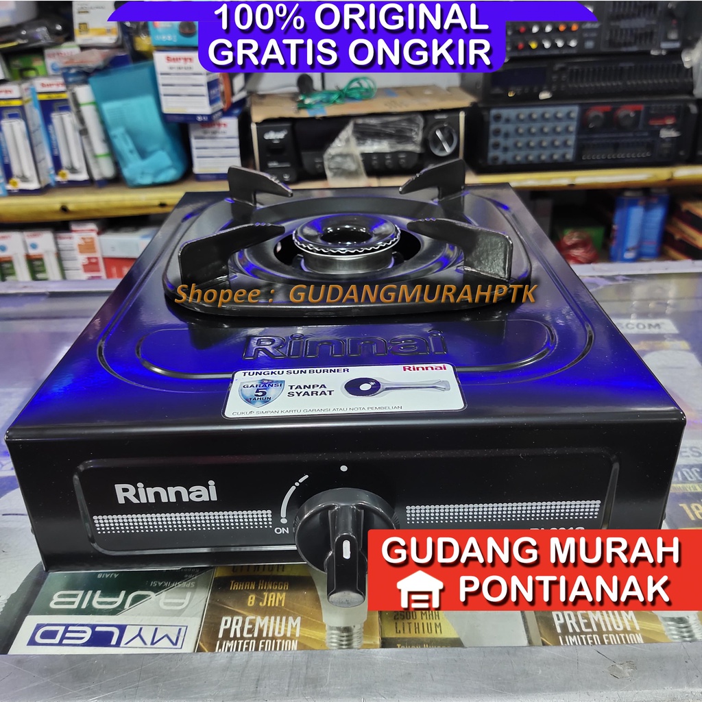 Kompor Gas Rinnai 1 Tungku Sun Burner Api Ekonomis Ri 201 S satu tungku api biru 201s