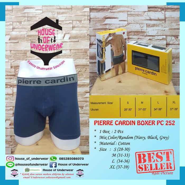 Best Seller CELANA DALAM PRIA PIERRE CARDIN BOXER PC-252 ISI 2 - MIX DUA WARNA- XL
