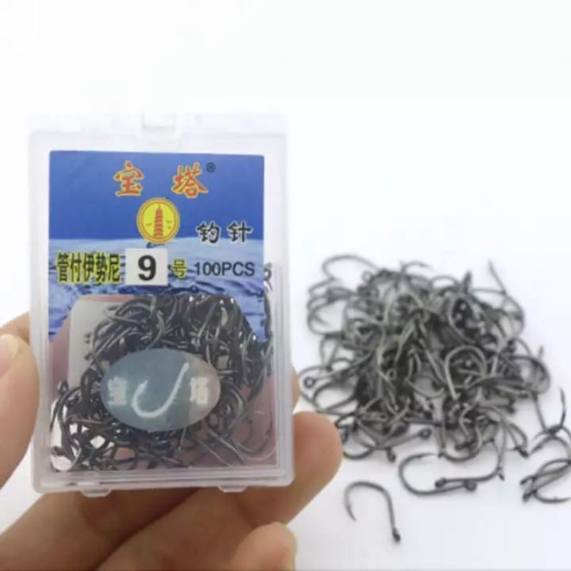 100 pcs kail pancing bahan garong / assist hook merk pagoda kuning