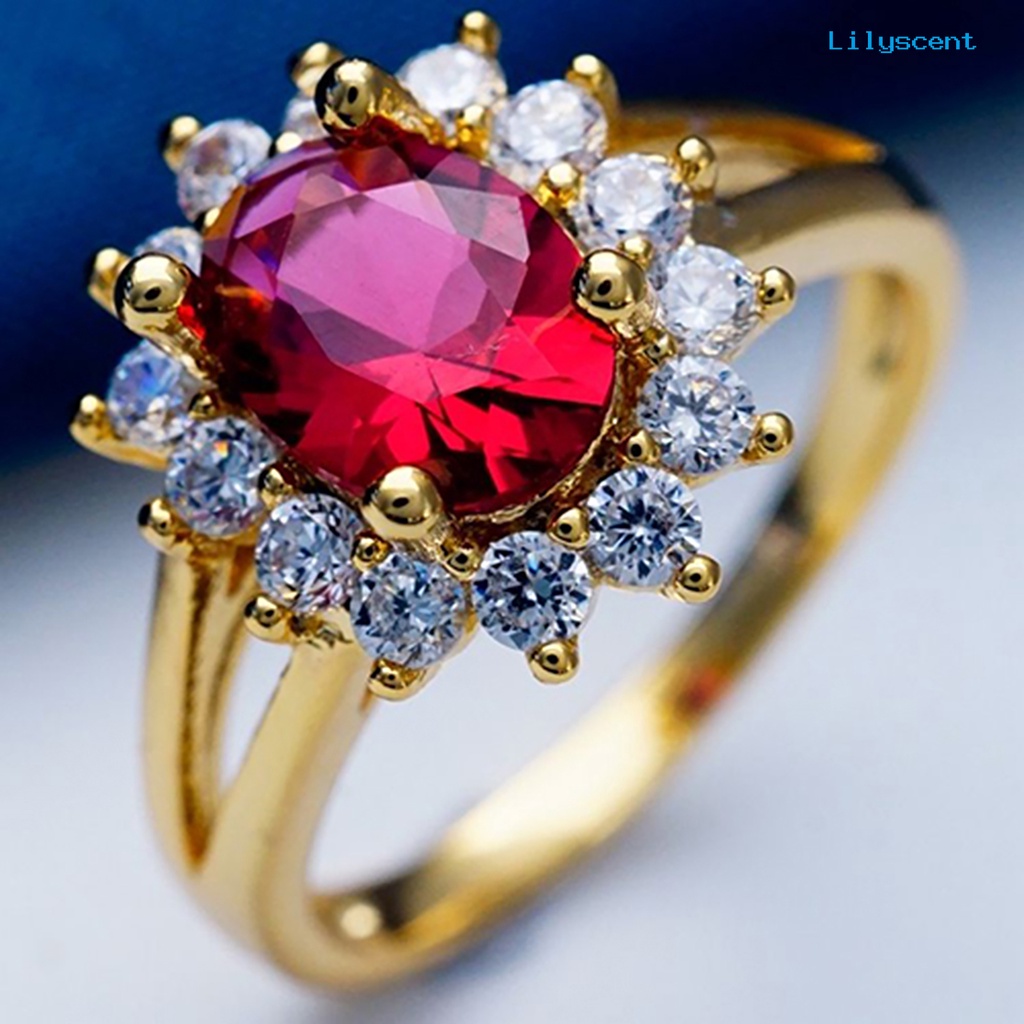 Ls Cincin Kawin Hias Berlian Imitasi Elegan Untuk Wanita / Prom / Hadiah