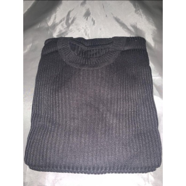 (REALPICT) One set rajut boxy pocket-Abu misty