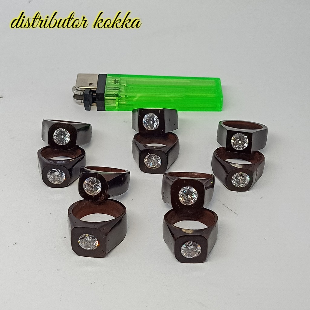 ( SUPER MURAH ) Paket hemat 10 pcs cincin kokka kaukah mata 1 besar  hitam