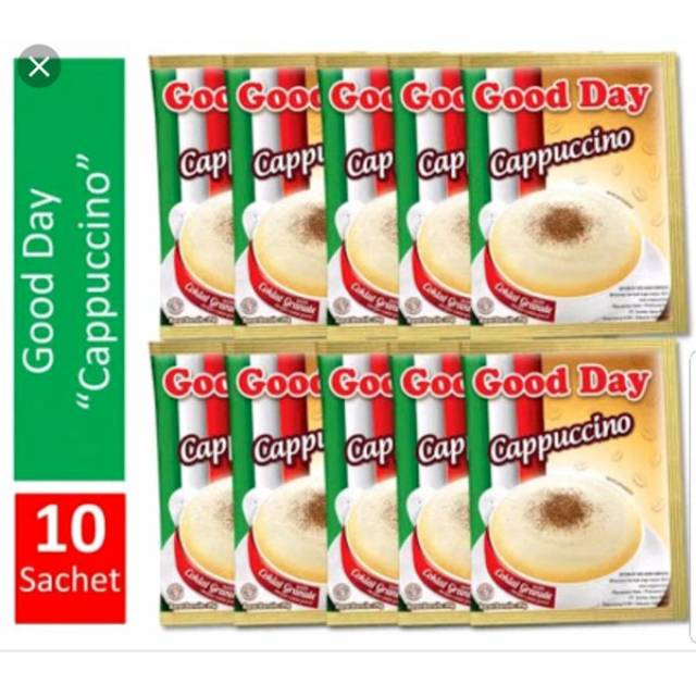 

Good day cappucino renceng isi 10 sachet berat 25gr