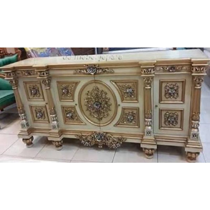 Meja Tv / Bufet Tv Ukir Nusantara Jati 2 meter