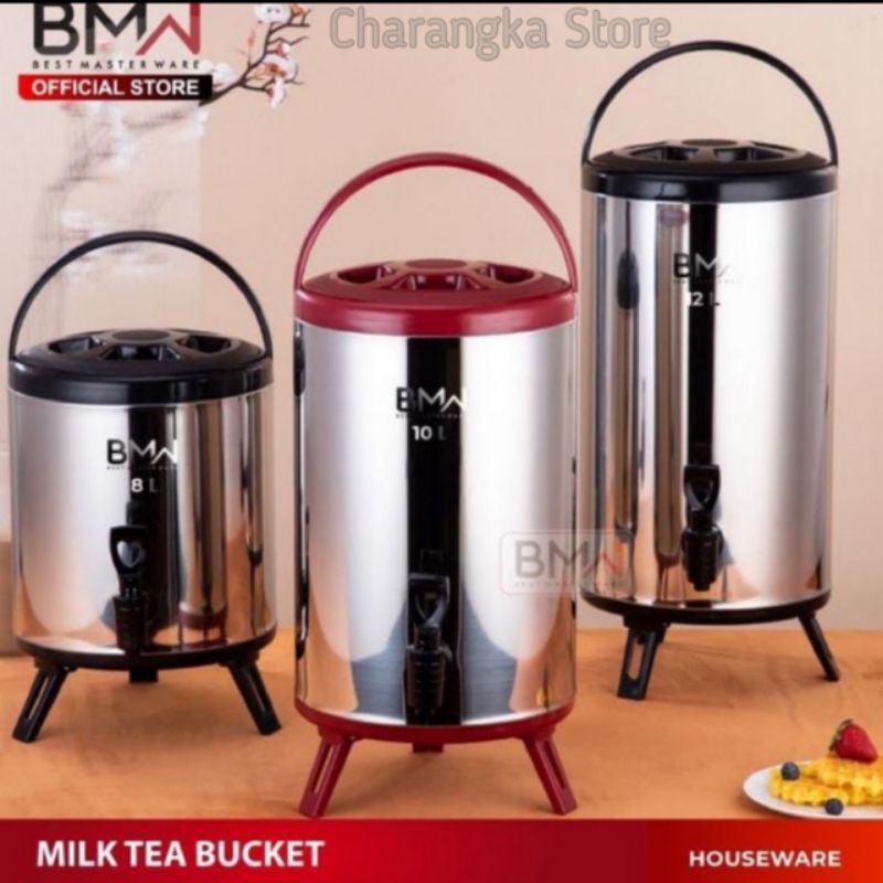 BMW MILK TEA BUCKET STAINLESS JAR