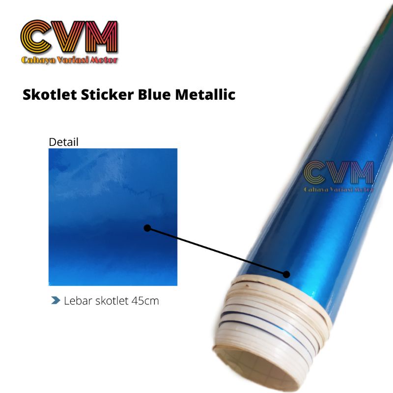 Jual Stiker Skotlet Biru Metalik Blue Metalic Shopee Indonesia