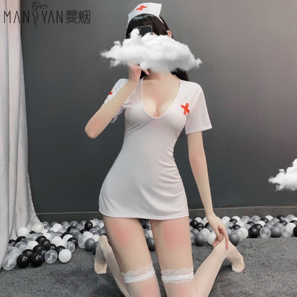 LI-01 nurse sexy perawat lingerie baju tidur wanita seksi cosplay