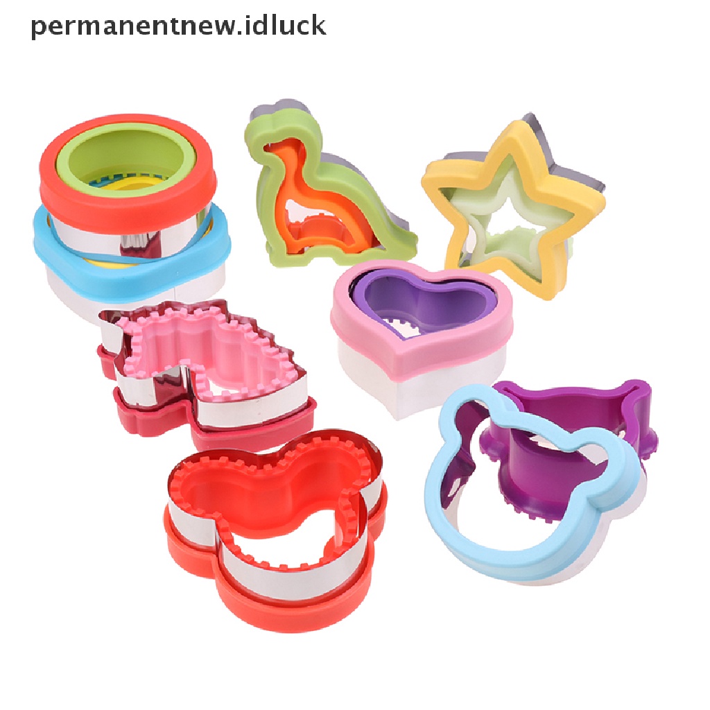 Set Cetakan Pemotong Roti Sandwich Bentuk Hewan Dinosaurus Paskah Bahan Stainless Steel Untuk Anak