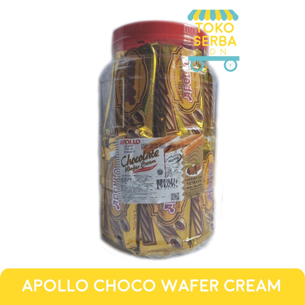 

APOLLO CHOCOLATE WAFER CREAM STICK TOPLES 45'S X 11GR