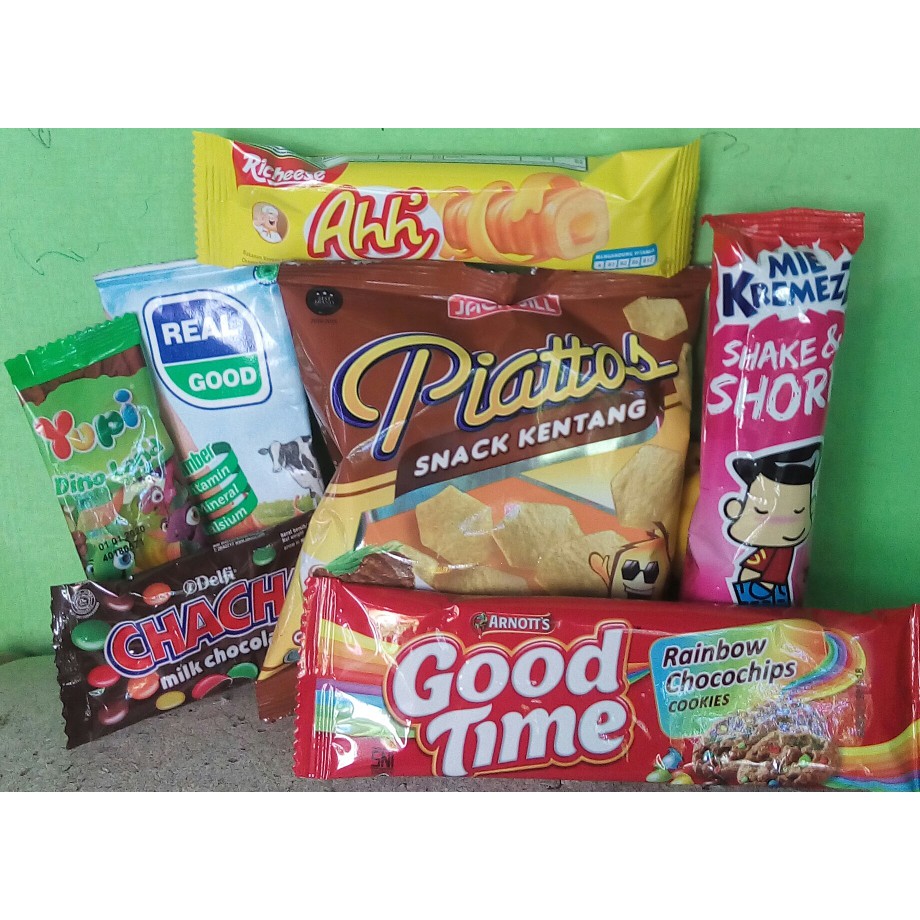 

Paket Bingkisan ulang tahun Snack/bingkisan ultah snack