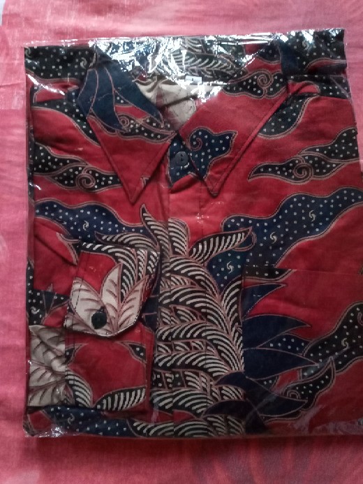 Kemeja Batik Pria Lengan Panjang Size M L Xl Xxl  Bswart Batik Hrb026 Kenongo Hem Panjang Padi